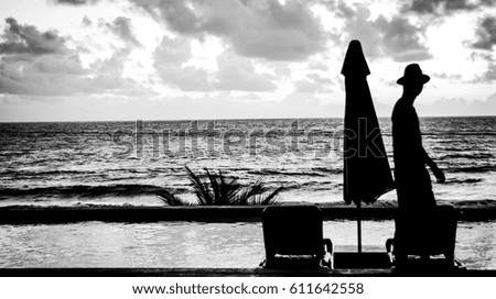 Black and White Beach Silhouette 