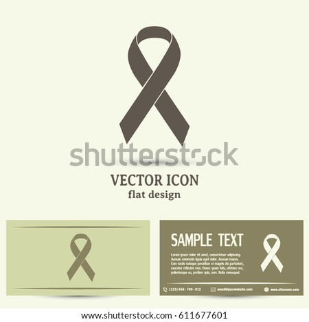 Business cards design. Vector breast cancer ribbon