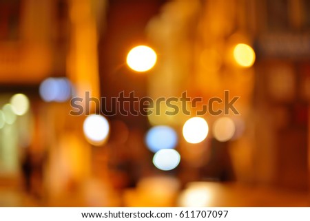 Abstract city blur background with bokeh lights