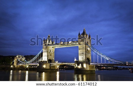London's Tower Bridge at twilight