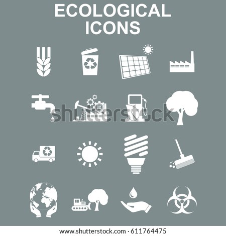 Ecology icons. Vector concept illustration for design.