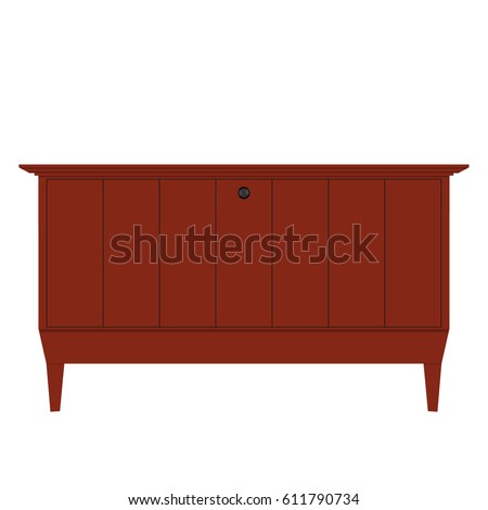 Vector illustration wooden vintage furniture for tv. TV cabinet, table or stand icon. Classic elegant furniture. Antique, retro furniture. 18th century style interior.