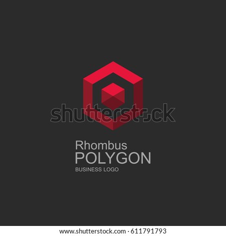 Business icon rhombus, flat polygonal rhombus, geometric design concept