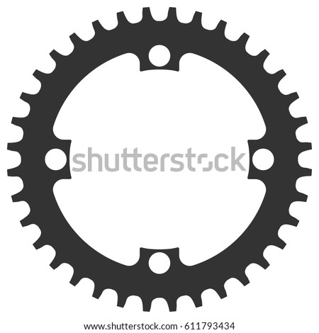 Bicycle chainring 36 tooth isolated. 
