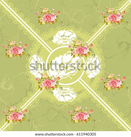 Seamless floral pattern with roses Vector Illustration EPS8
