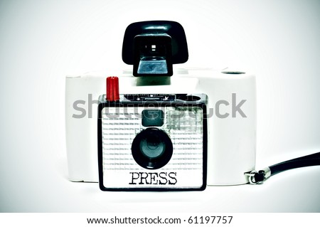 a vintage camera on a vignetting background