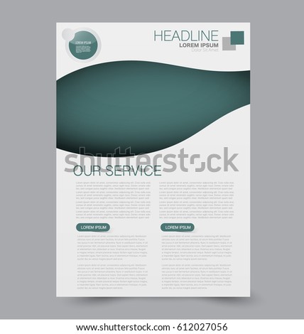 Business brochure template. Flyer design. Annual report cover. Booklet for education, advertisement, presentation, magazine page. a4 size vector illustration. Green color