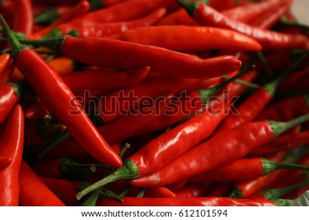 heap of red chili peppers 