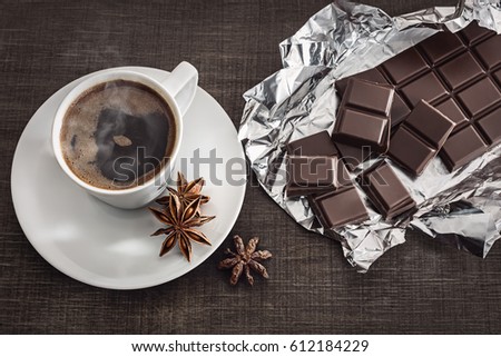 Coffee with anise and chocolate.