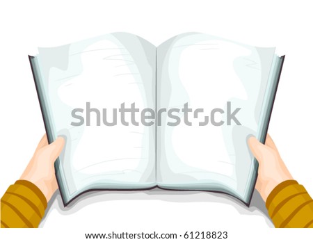An Open Book held by a Child - Vector