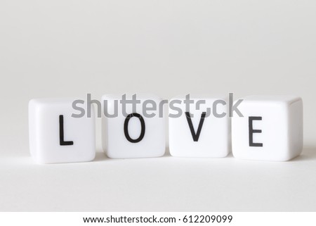 White cube written as LOVE