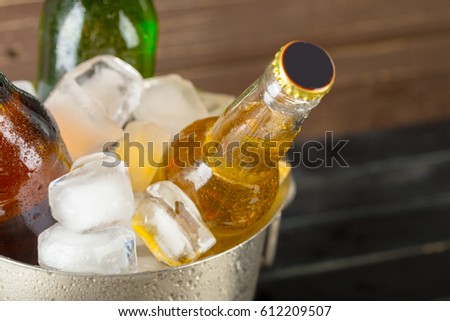 Ice bucket with beer