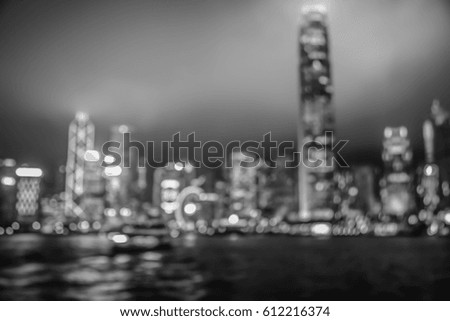 Bokeh City background with black and white filter