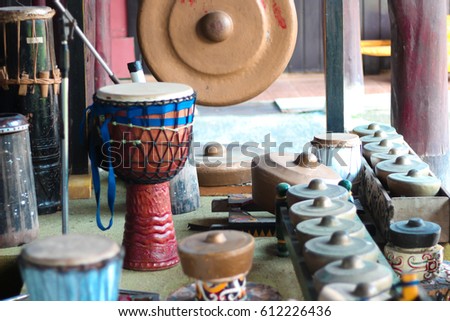 traditional musical instrument from Java GAMELAN Royalty-Free Stock Photo #612226436