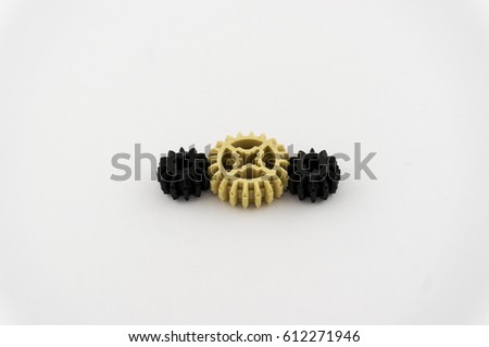 Three gears. Isolated on white background.