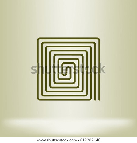 Flat paper cut style icon of floor heating. Vector illustration