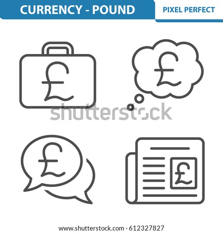 Currency - Pound Icons. Professional, pixel perfect icons optimized for both large and small resolutions. EPS 8 format. 5x size for preview.