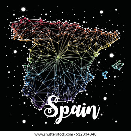 Spain maps constellation vector art