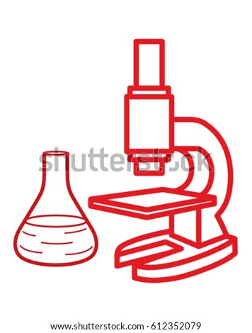 Microscope and flask icon