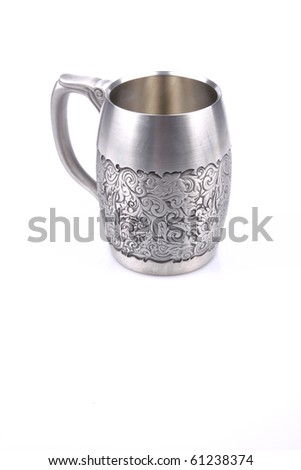 Ancient silver tableware. cup