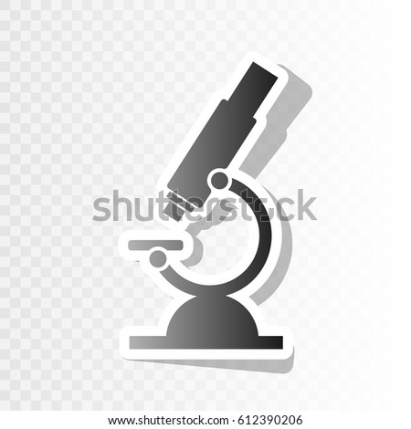 Chemistry microscope sign for laboratory. Vector. New year blackish icon on transparent background with transition.