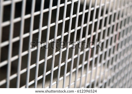 Steel fence with depth of field