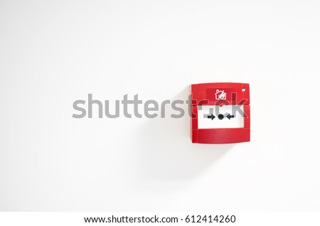 Red Fire Alarm On White Wall