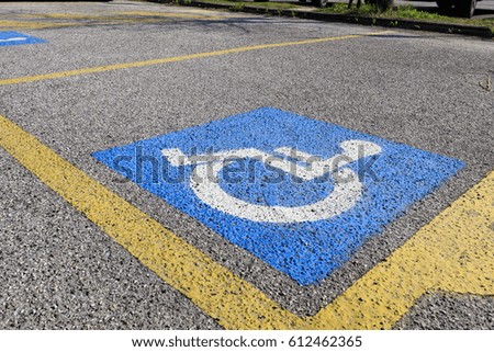 Road markings for disabled parking