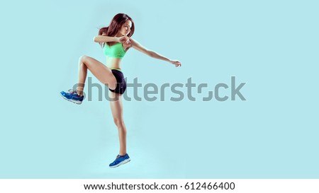 Sports exercises lifestyle, woman in sportswear at gym