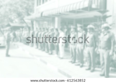 Background abstract blurred of Thailand police meeting
