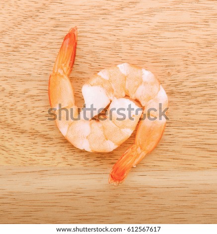 shrimps on a wooden background