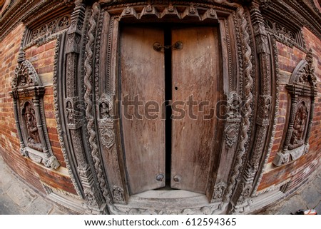 [NEPAL] Wooden old door vintage texture background 