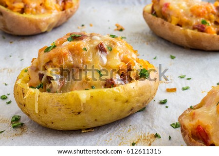 Twice Baked Potatoes Royalty-Free Stock Photo #612611315
