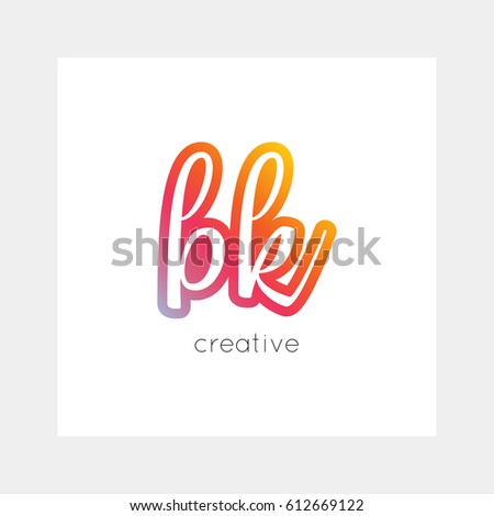 BK logo, vector. Useful as branding symbol, app icon, alphabet element, clip-art.