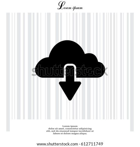 cloud download icon. vector illustration