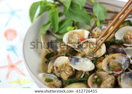 Thai cuisine fried clams