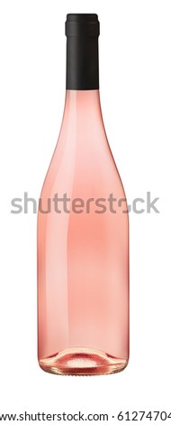 Rose wine bottle isolated on white.Clipping Path Royalty-Free Stock Photo #612747041