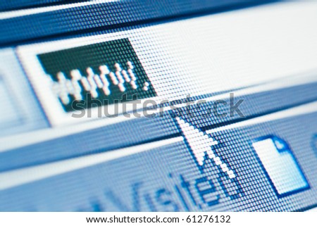 macro shot of www and cursor on LCD Royalty-Free Stock Photo #61276132