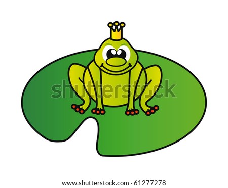 nice illustration of green frog isolated on white background