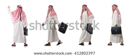 Arab businessman isolated on white Royalty-Free Stock Photo #612802397