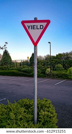 Give way YIELD Road sign in Ireland