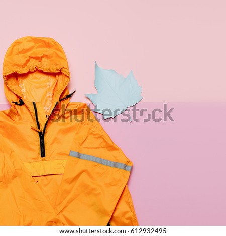 Fashionable Orange Jacket, Urban style. Street Outfit Hi Rains Season