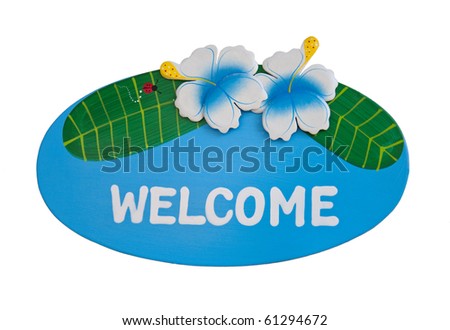 Sign Welcome isolate on white background
