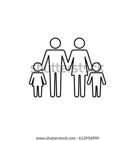 family silhouette isolated icon