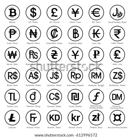 currency symbol icon sets Royalty-Free Stock Photo #612996572