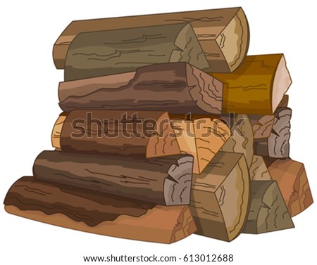 Illustration of the logs of fire wood