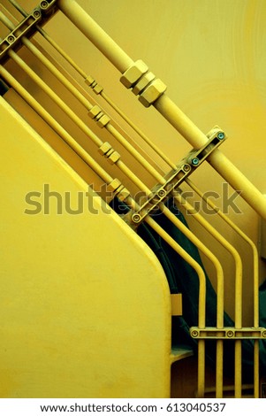 Construction engineering technology pattern iron Line on yellow Background