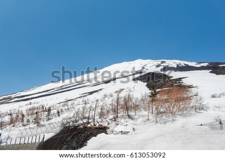 fuji mountain in winter 