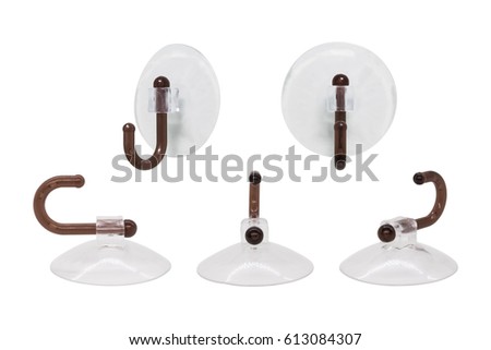 Suction cup on white background with clipping path. Hanging hook for montage or your design. Royalty-Free Stock Photo #613084307