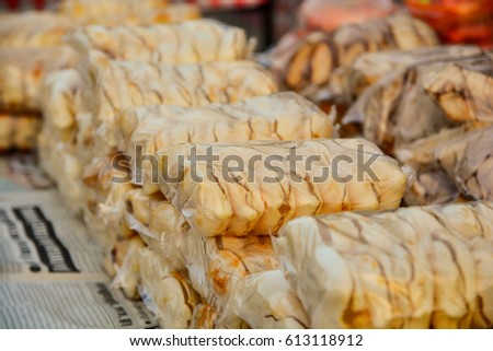 Plastic bags of Asian Palmyra palm.